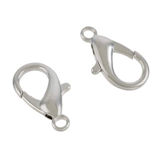 12 Pack: Rhodium Lobster Claw Clasp, 23mm by Bead Landing&#x2122;